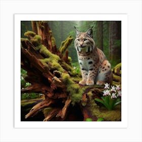 Lynx In The Forest 2 Art Print