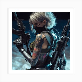 Girl With Guns Art Print