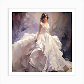 Woman In A White Dress Art Print