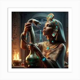 Egyptian Woman With Snake 1 Art Print