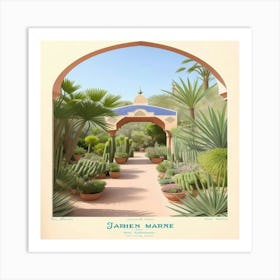 Jardin Majorelle Morocco Vinta Art Print