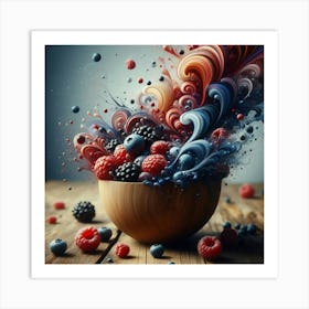 Colorful Berries In A Bowl Art Print