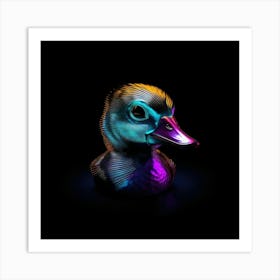 Neon Duck 1 Art Print