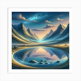 Lake In The Mountains Art Print