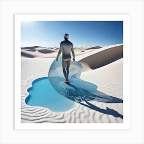 Man In The Desert 222 Art Print