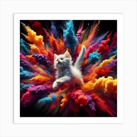 Colorful Cat Art Print