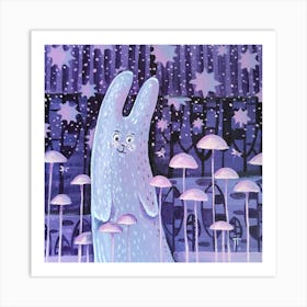 Rabbit In The Night Art Print