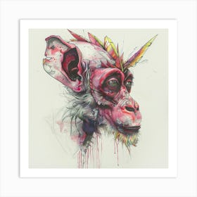 Unicorn Monkey Art Print