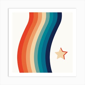 Rainbow Star Square Art Print