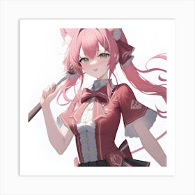 Anime Girl Holding A Bat Art Print