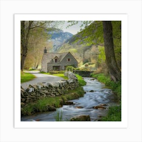 Cottage By The Stream 8 Art Print