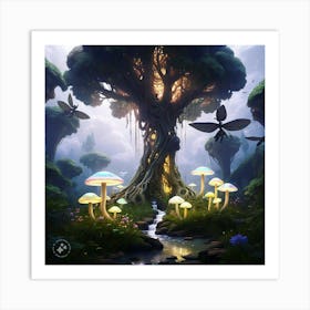 Mushroom Forest Art Print