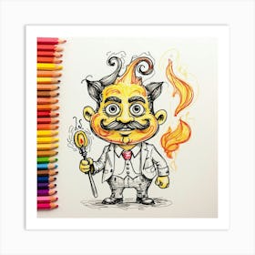 Flaming Devil Art Print