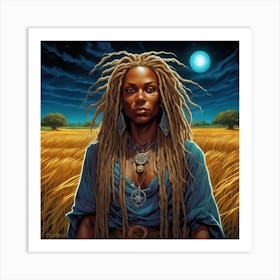 Woman With Dreadlocks 3 Art Print