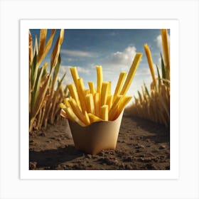 French Fries In The Field Art Print