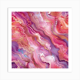 Pink And Purple Abstract Painting 1 Art Print