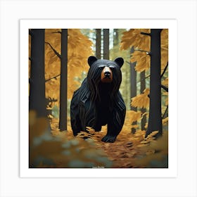 Black Bear In The Forest 5 Art Print