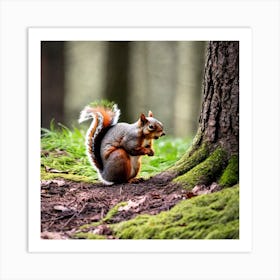 Squirrel In The Forest 99 Art Print