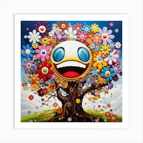 Smiley Tree Art Print