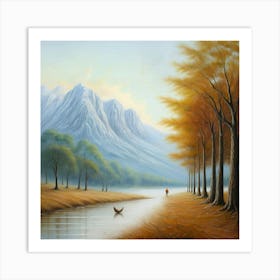 Autumn By The Lake Art Print