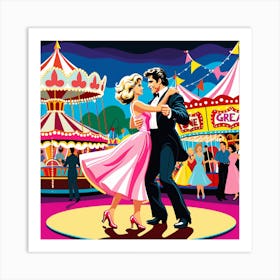 Couple Dancing At A Carnival Art Print