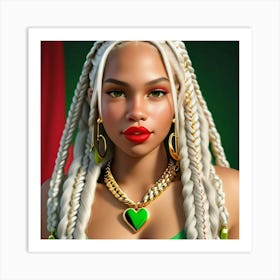 Black Girl With Braids Art Print