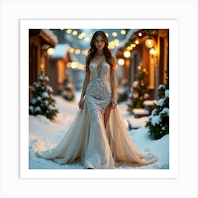 Winter Wedding Dress 6 Art Print