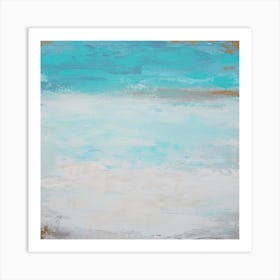 Teal Sea Abstract Painting 2 Square Art Print