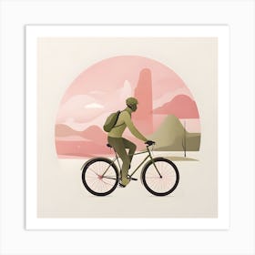 Man Riding A Bike Art Print