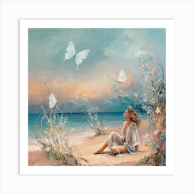 Butterfly On The Beach 9 Art Print