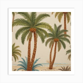 Palm Trees On The Beach 4 Art Print