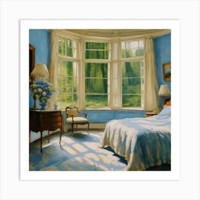 Blue Bedroom Art Print