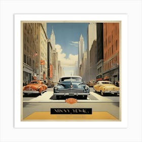 New York 2 Vintage Travel Poster Art Print Art Print