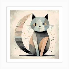 Abstract Cat Artwork Art Print