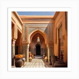 Courtyard In Morocco Art Print