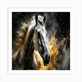 Horse In The Dust Art Print