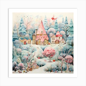 Soothing Serenade: Watercolour Christmas Bliss Art Print