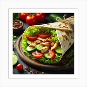 Chicken Wrap Art Print