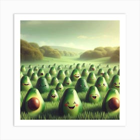 Avocados In A Field Art Print