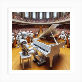 Robots Playing Piano 2 Art Print