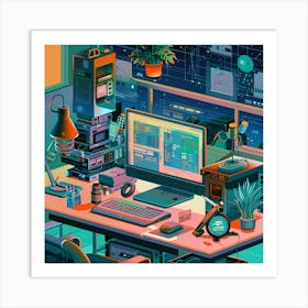 A Workflow Automation Lofi Illustration 1718669074 3 Art Print