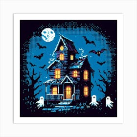 8-bit haunted house 3 Art Print