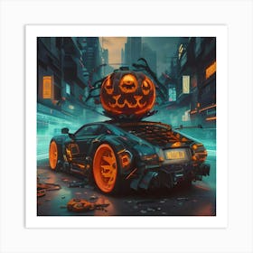 Pumpkin Car (Cyberpunk26) Art Print