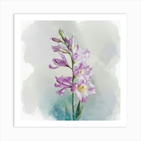 Watercolor Of Purple Flowers Art Print