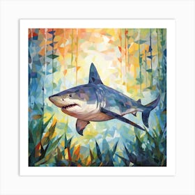 Shark In The Water Art Print