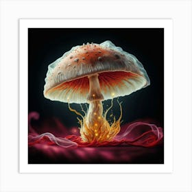 Mushroom On Fire Art Print