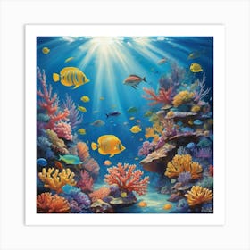 Coral Reef Paintings Art Print Art Print