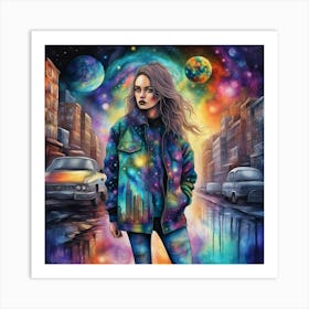 Galaxy Girl Art Print