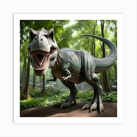 T-Rex In The Forest Art Print