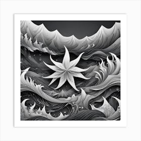 Black And White Wave Art Print